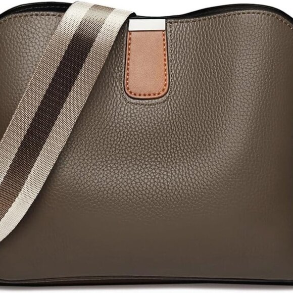 Crossbody Bags for Women Zip Cell Phone Leather Handbag with Colored Shoulder St - Picture 1 of 7